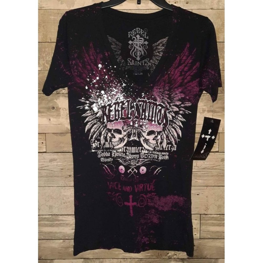 NEW W/TAGS AFFLICTION REBEL SAINTS SIZE LARGE
